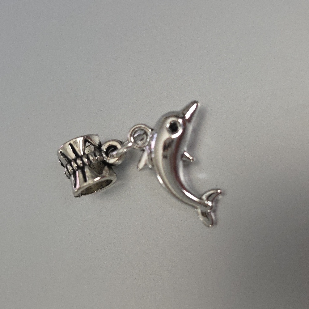 Dolphin Charm for European Style Bracelets  Pandora Systems